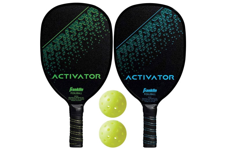 Two paddles and two pickleballs