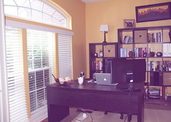 Rachael Larimore's desk at home in Ohio.