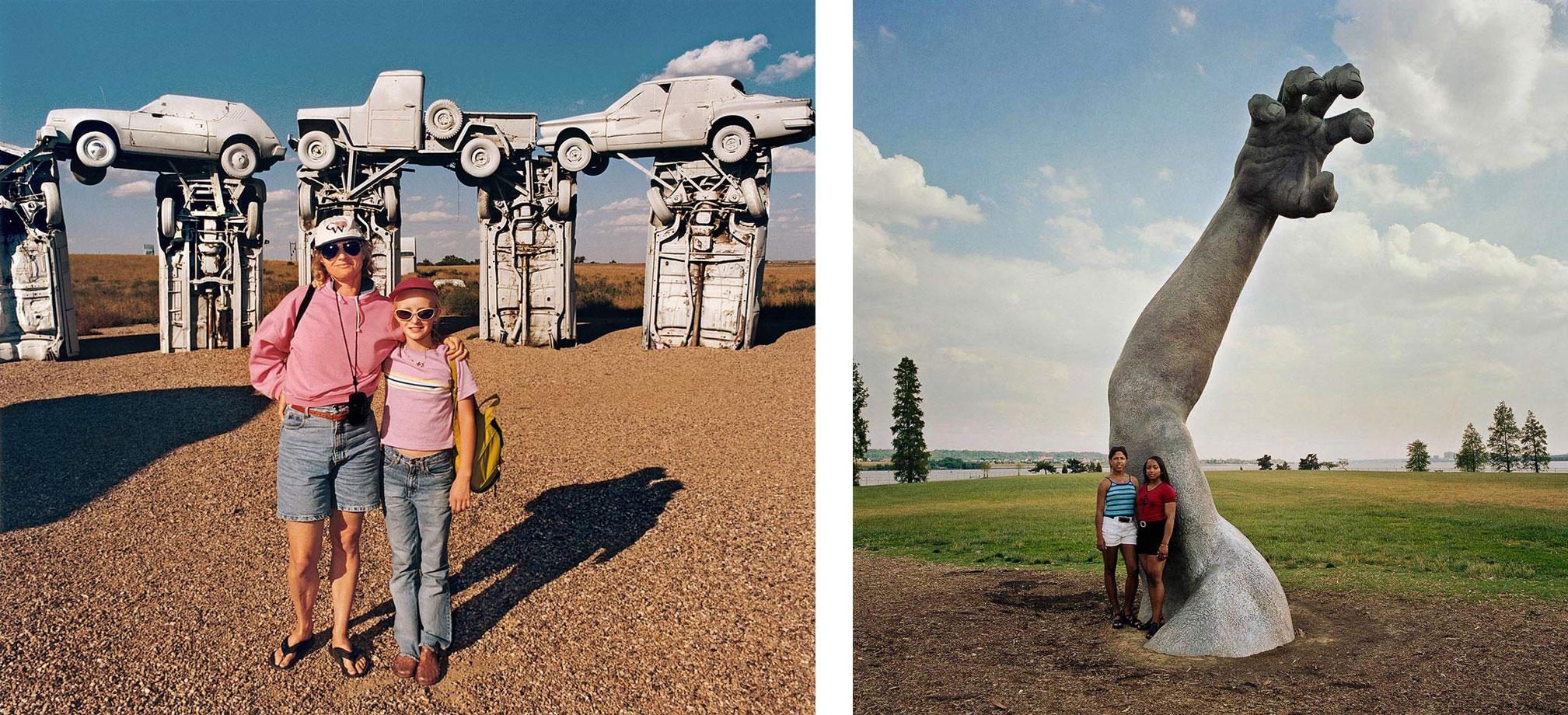 Mother and Daughter at Carhenge, Nebraska 1998 (r) Two Young Women at the Awakening Sculpture, Haynes Point, Washington, D.C. 1991