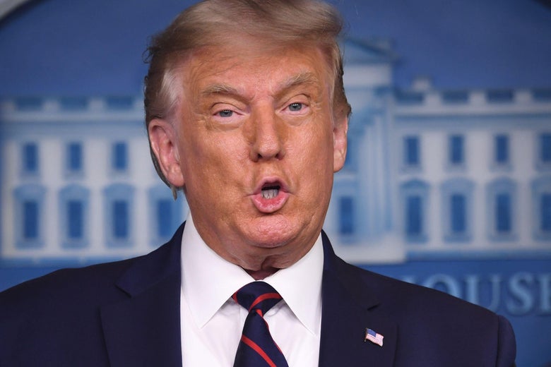 Trump speaks in the White House Press Briefing Room