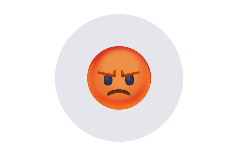 Facebook's angry face emoji