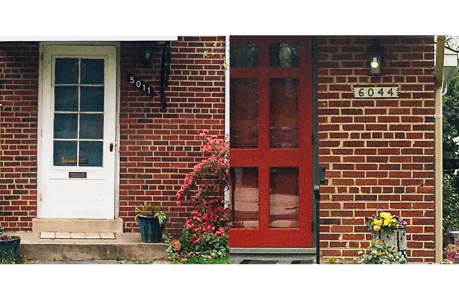 Old-timey sans serif address numbers.