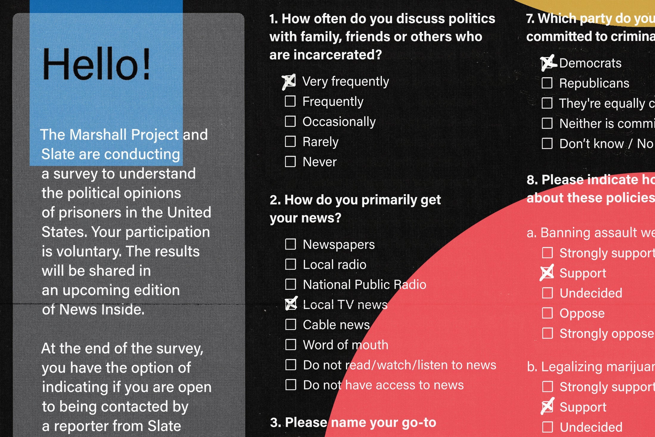 Part of the survey that was included in News Inside.