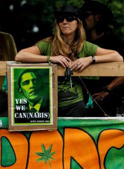 A woman supports legalizing marijuana