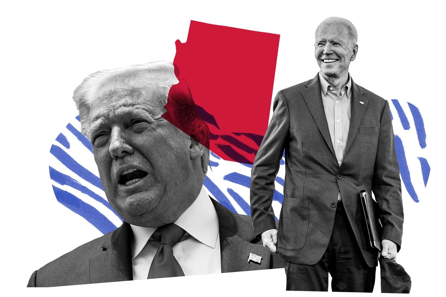 Donald Trump, Joe Biden, and the state of Arizona.