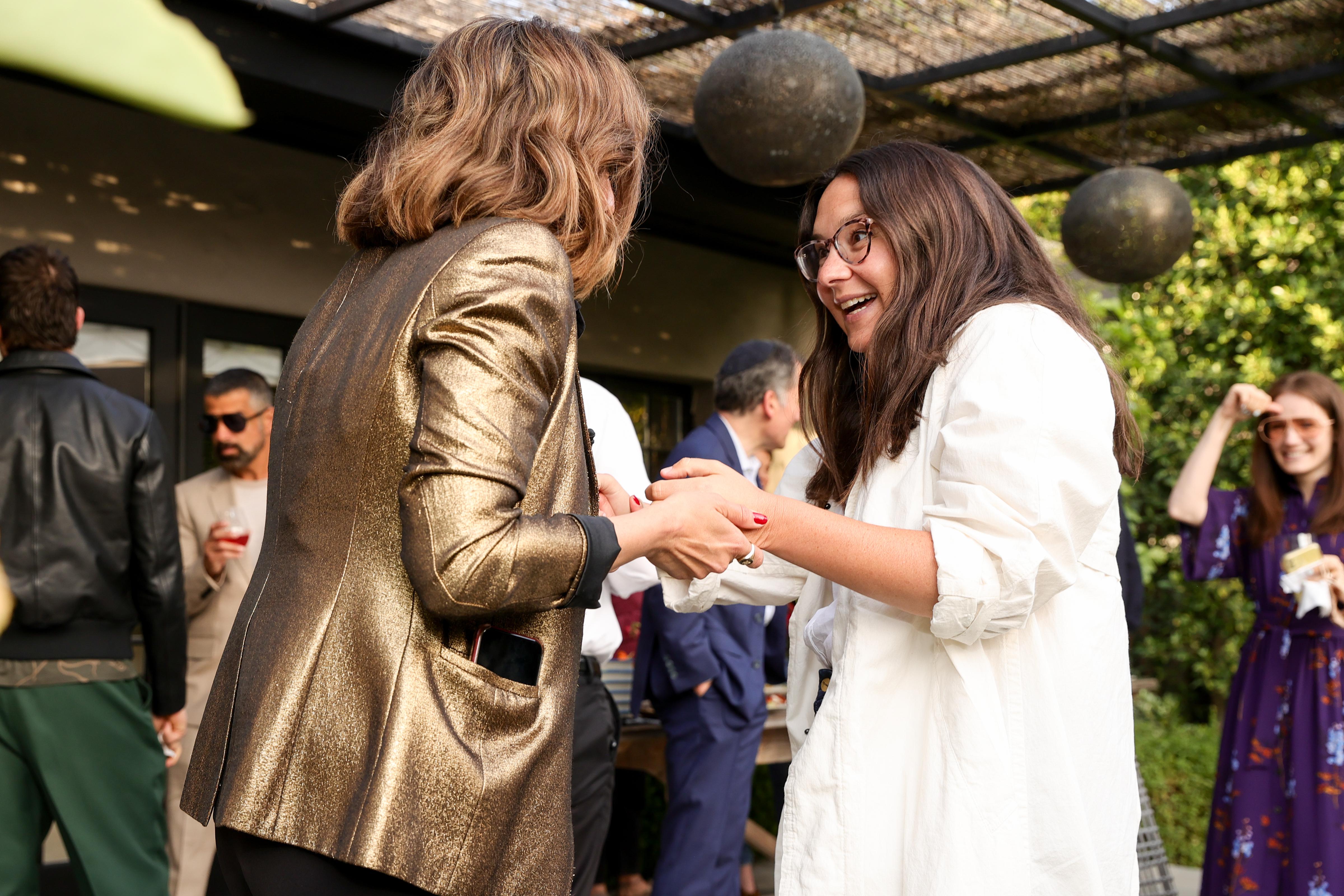 Noa Tishby and Bari Weiss attend Tishby's  book launch event on April 6, 2021 in Los Angeles, California.