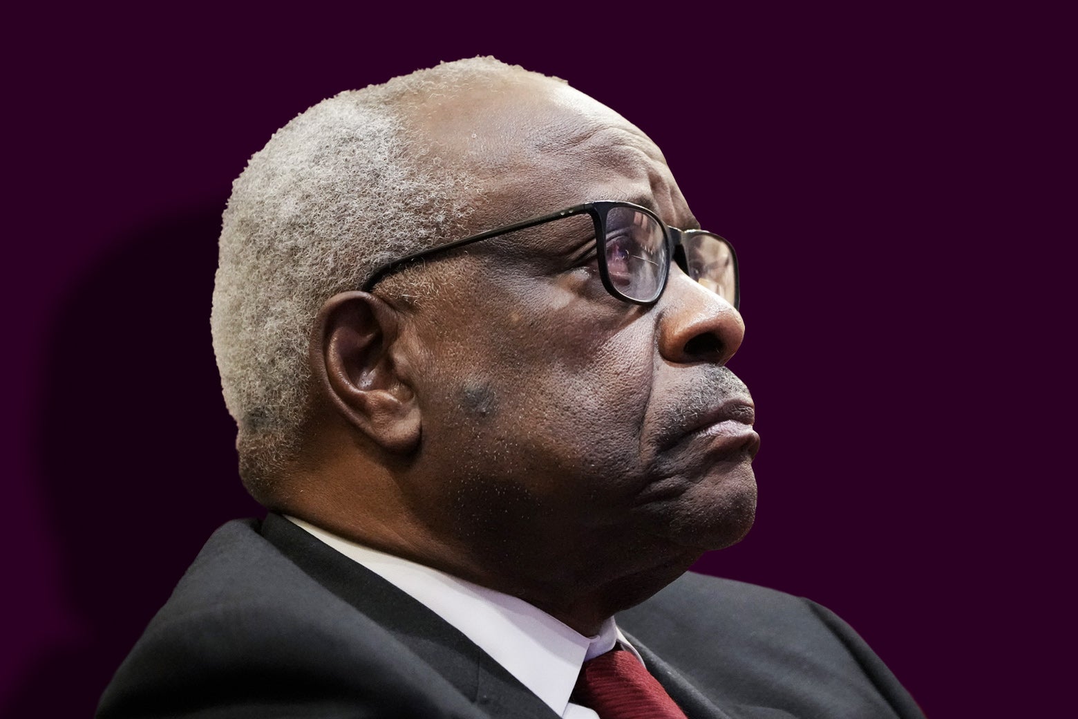 Clarence Thomas looking up