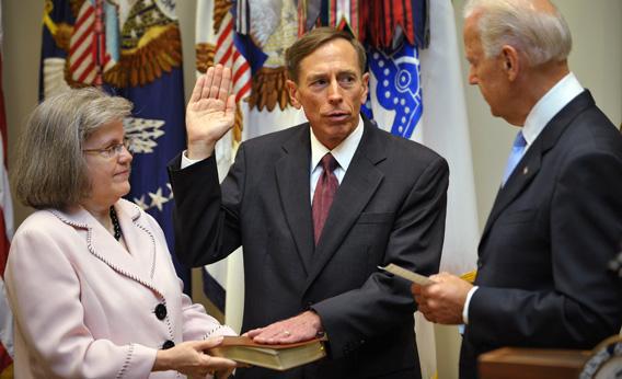 Gen. Petraeus, former head of the allied forces in Afghanistan, takes the oath of office as the next director of the Central Intelligence Agency.