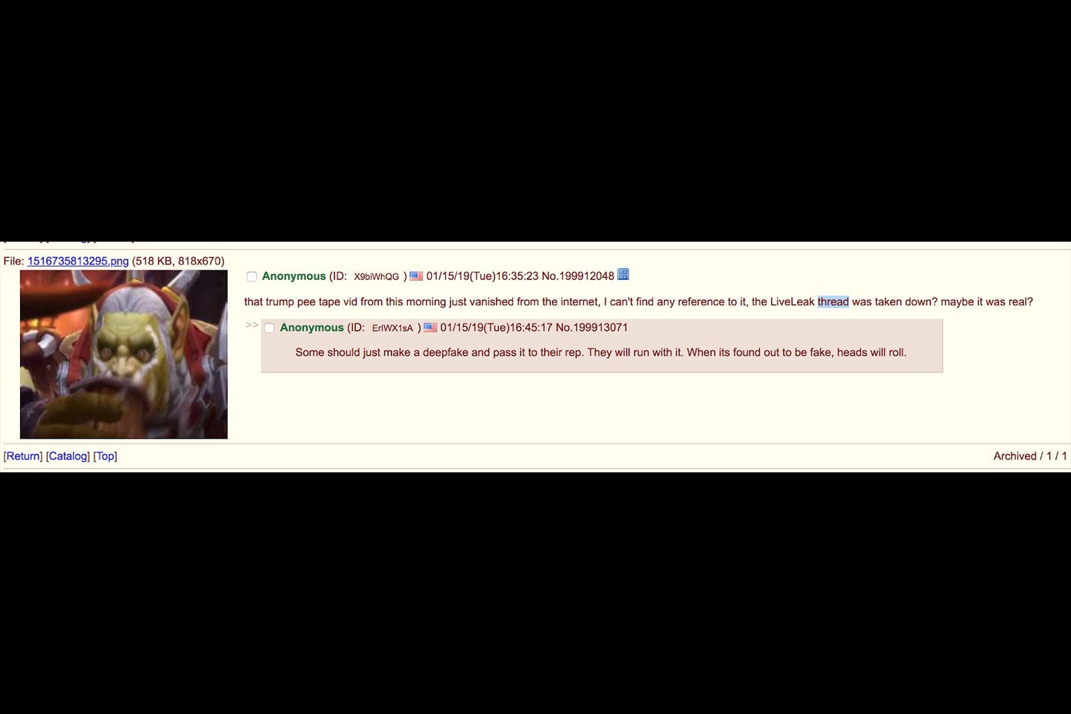 screenshot of a 4chan post