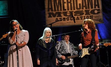 Brittany Howard of Alabama Shakes, Emmylou Harris, Buddy Miller and Bonnie Raitt perform at the 11th Annual Americana Honors & Awards at The Ryman Auditorium in September in Nashville, Tennessee. 