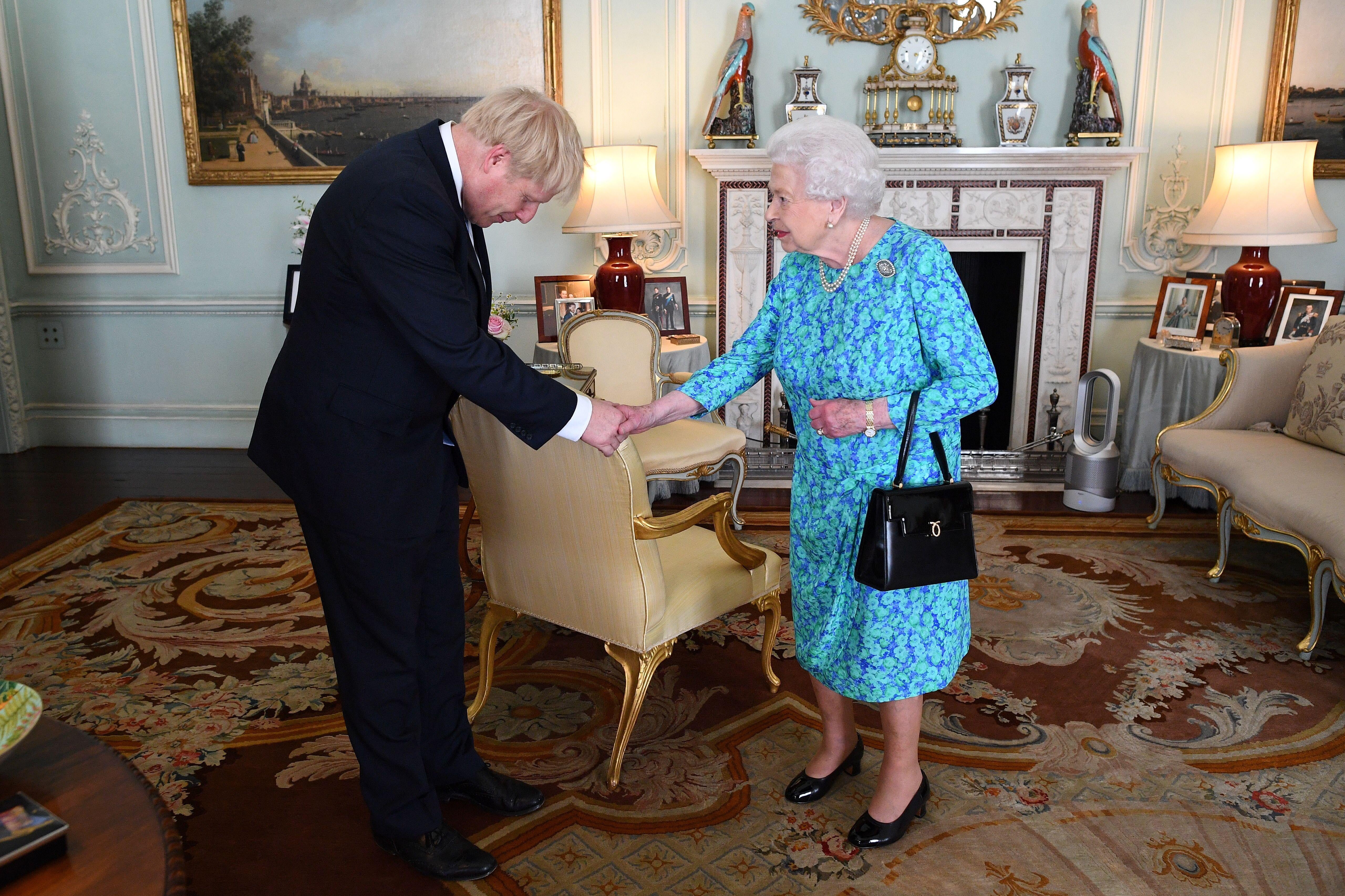Boris Johnson meets the queen in Buckingham Palace after becoming prime minister in July.