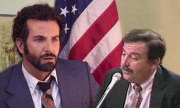 Still from American Hustle, left, and from CSPAN.
