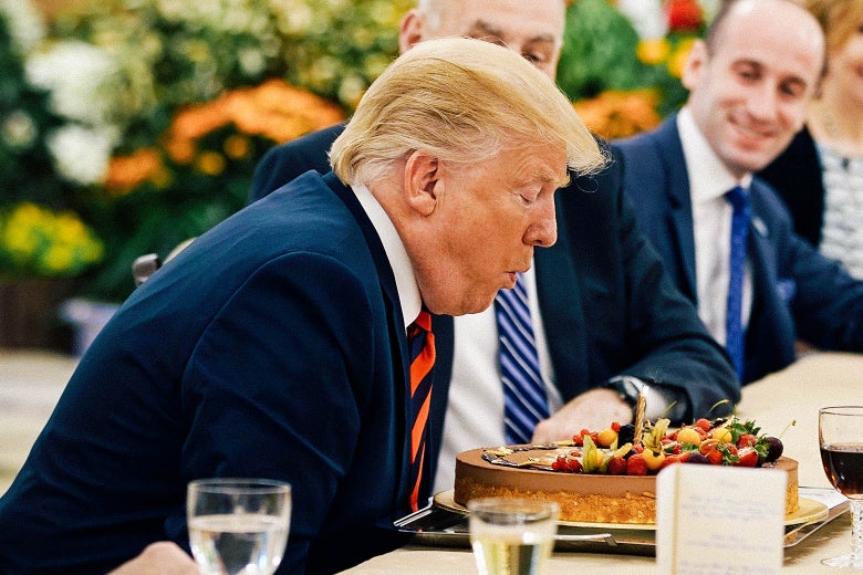 U.S. President Donald Trump participates in a working luncheon in Singapore on June 11, 2018. 