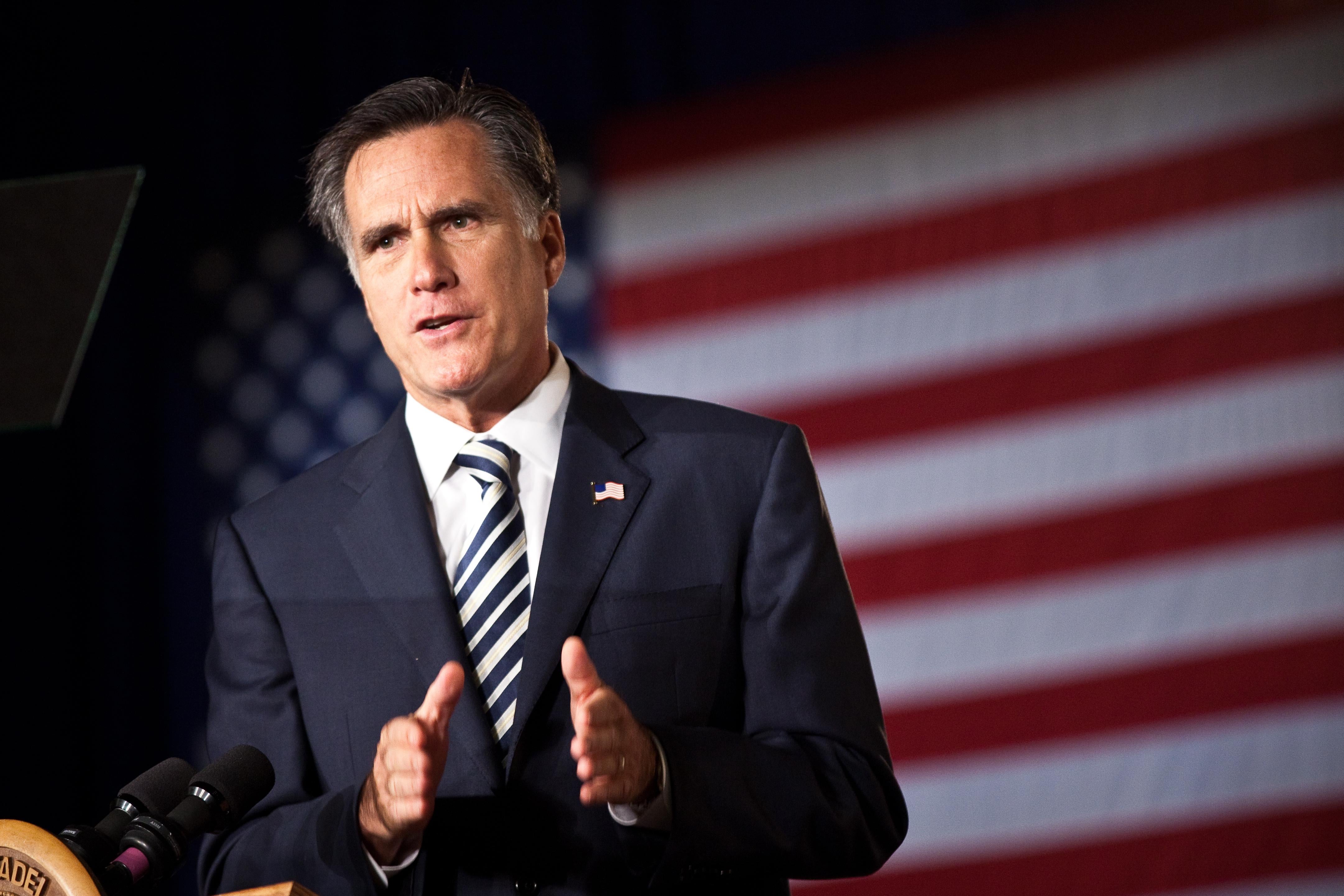 Former Massachusetts Gov. and Republican presidential candidate Mitt Romney.