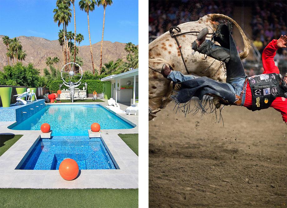 Left: Leisure Land Pool from Palm Springs, 2010 Right: Rodeo Man from Rodeo, 2012