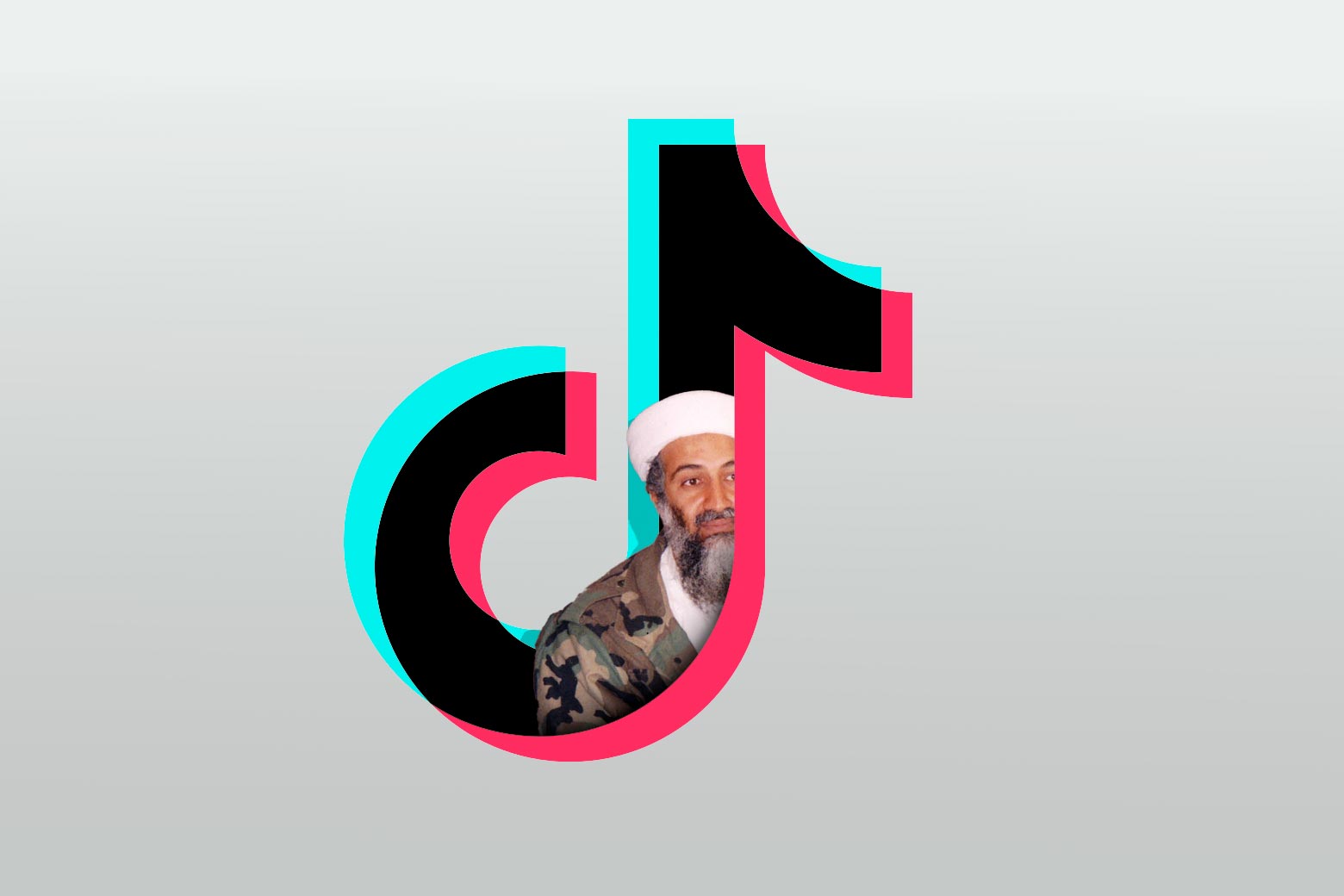 Osama bin Laden inside the TikTok logo.