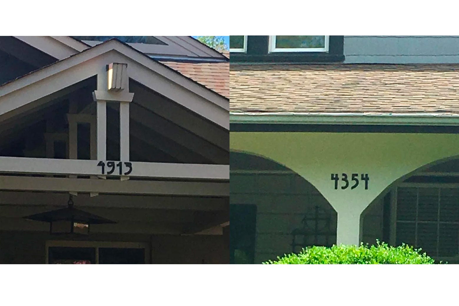 Frank Lloyd Wright-styled numbers.