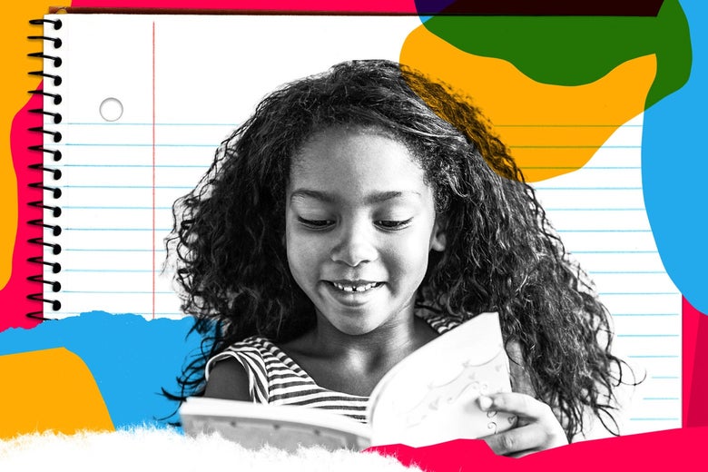 A girl reading a book.