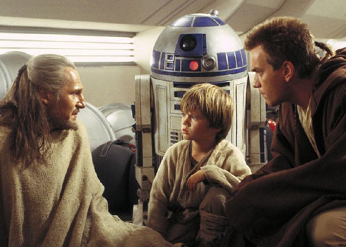 Ewan McGregor, Liam Neeson and Jake Lloyd in Star Wars: Episode I - The Phantom Menace (1999)
