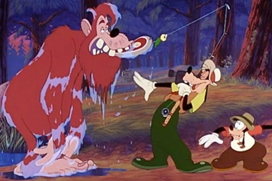 Still of the scene with Bigfoot from A Goofy Movie.