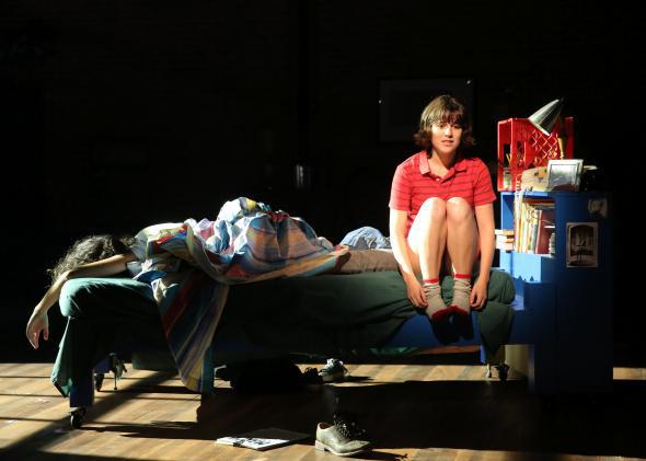 Roberta Colindrez and Alexandra Socha in Fun Home at The Public Theater. 