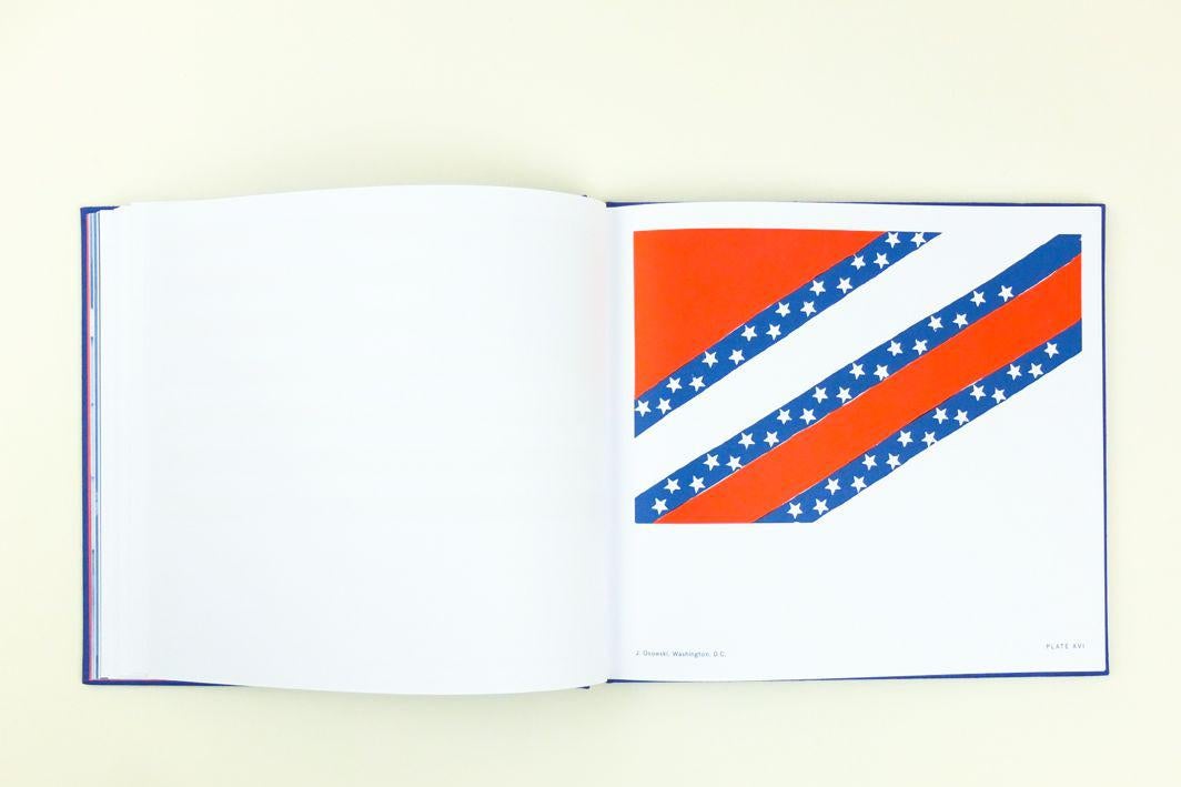 A diagonal stripey situation—the whole thing is made of red and white and blue diagonal stripes, some of them with stars within them