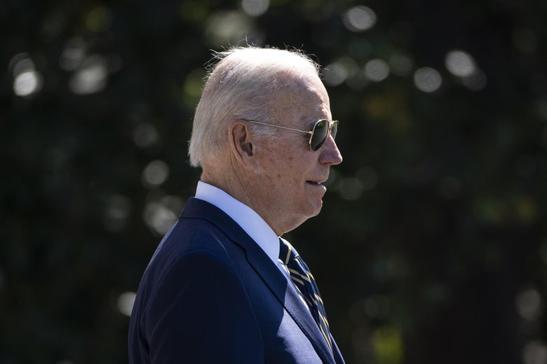 WASHINGTON, DC - MAY 11: U.S. President Joe Biden exits the White House and walks to Marine One on the South Lawn on May 11, 2022 in Washington, DC.  