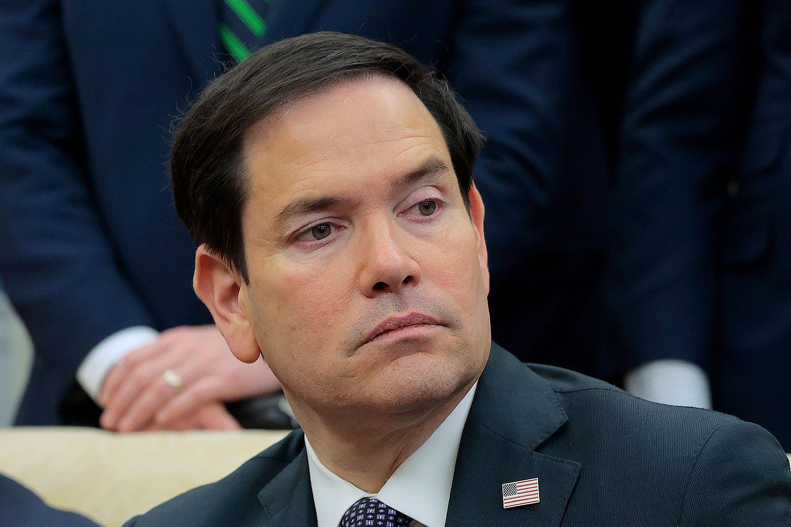 Secretary of State Marco Rubio, looking displeased.