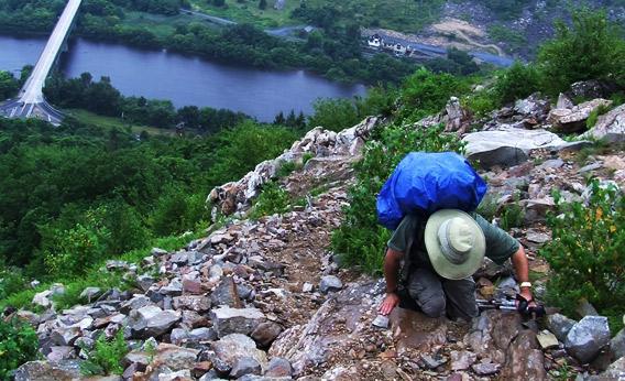 Blind hiker Mike Hanson on the Appalachian Trail