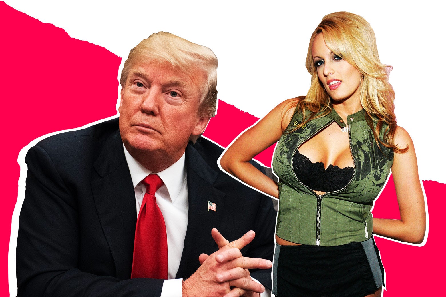 A photo illustration of President Donald Trump and Stormy Daniels.