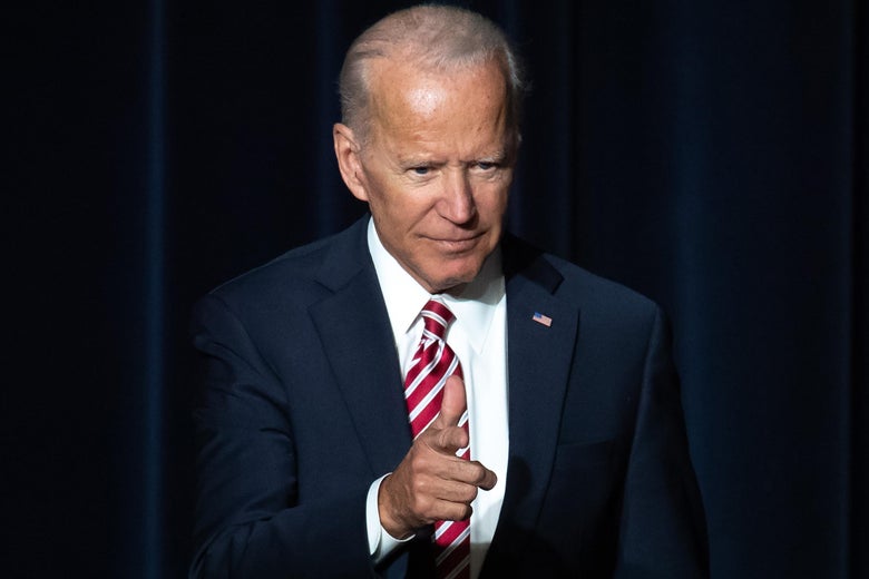 Joe Biden speaks during the First State Democratic Dinner in Dover, Delaware, on March 16, 2019. 