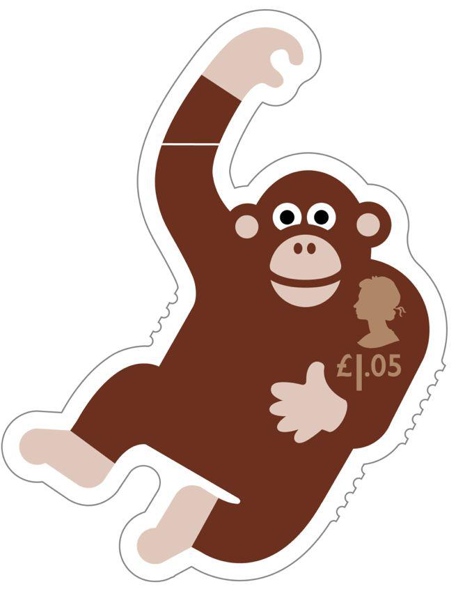 Animail Chimpanzee stamp 400%