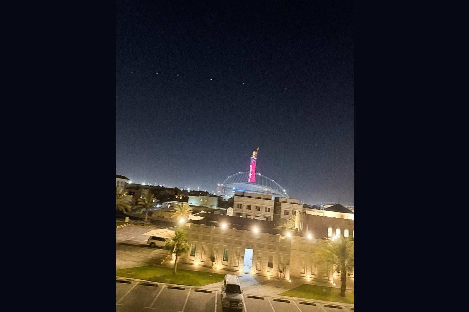 Missiles over Doha, Qatar after Iran launched an operation targeting a U.S. base in Qatar on June 23.