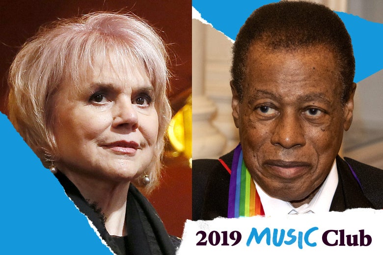 Linda Ronstadt and Wayne Shorter with text in the corner that says, "2019 Music Club."