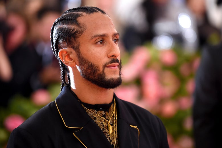 Colin Kaepernick as seen at the 2019 Met Gala on May 6 in New York City. He has cool braids.