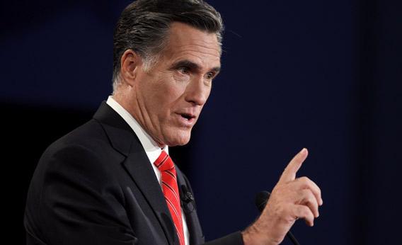 Republican presidential candidate Mitt Romney speaks during the Presidential Debate.