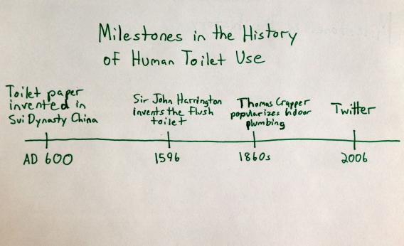 Milestones in human toilet use (chart)