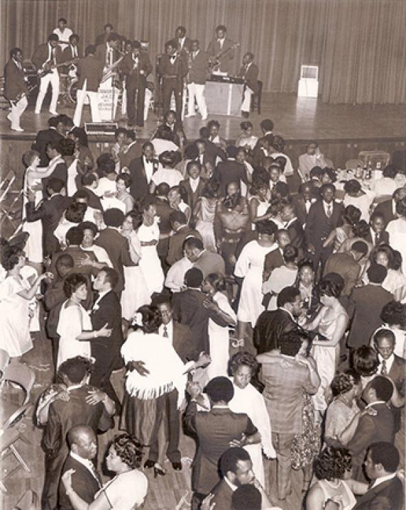 Haiti's de-facto national orchestra, Super Jazz des Jeunes, performing at the Haitian's community's legendary dance parties in New York. 1970s.