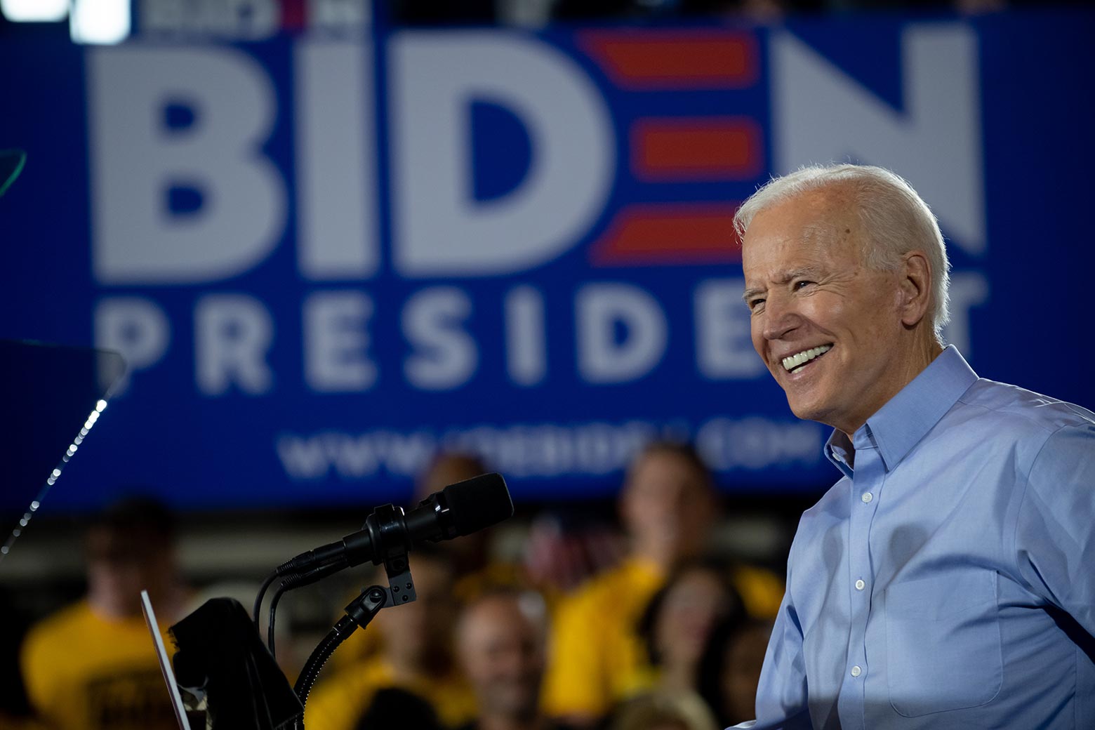 Joe Biden speaks at a campaign rally at Teamsters Local 249 Union Hall on Monday in Pittsburgh.
