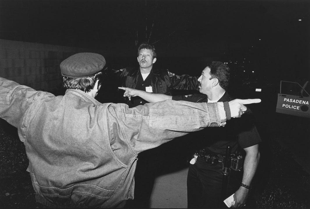 3/11/86 Agent Moe giving field sobriety test to DUI driver with Officer Lomeli translating. (Suspect's blood alcohol later registered over .40).