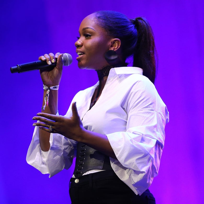 LOS ANGELES, CA - JUNE 25: Sarah Jakes Roberts speaks onstage during a Celebration of Gospel Live, sponsored by Nissan, at the BETX main stage during the 2017 BET Experience at Los Angeles Convention Center on June 25, 2017 in Los Angeles, California. (Photo by Rich Polk/Getty Images for BET)