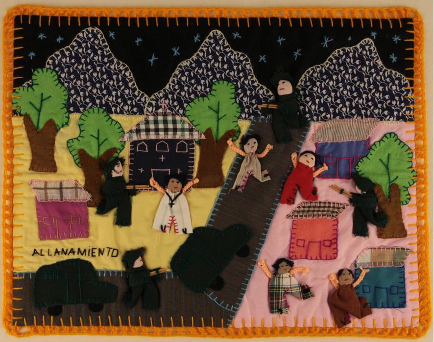 History of quilting: Arpilleras made by Chilean women to protest Pinochet.