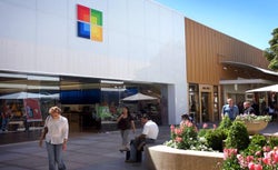 Exterior of Microsoft store in Palo Alto, Ca.