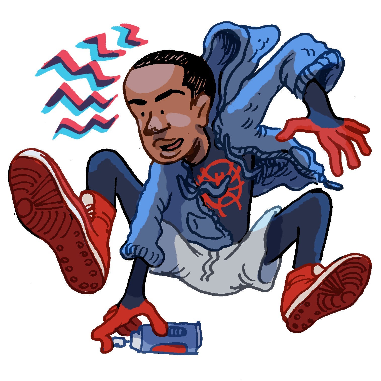 Illustration of Miles Morales as Spider-Man.