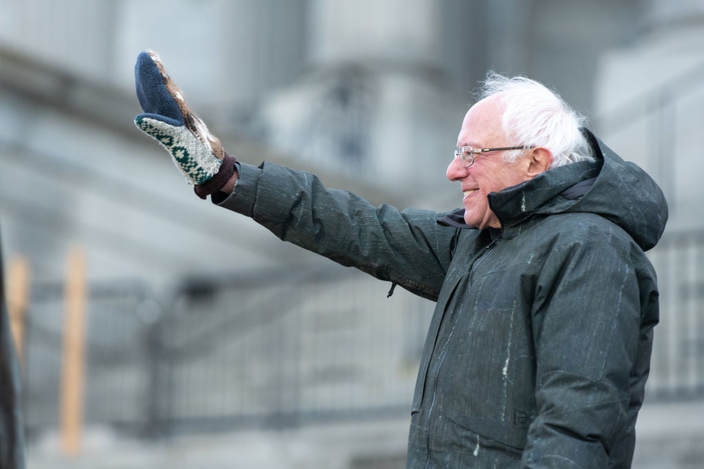 sanders supporters joining hands