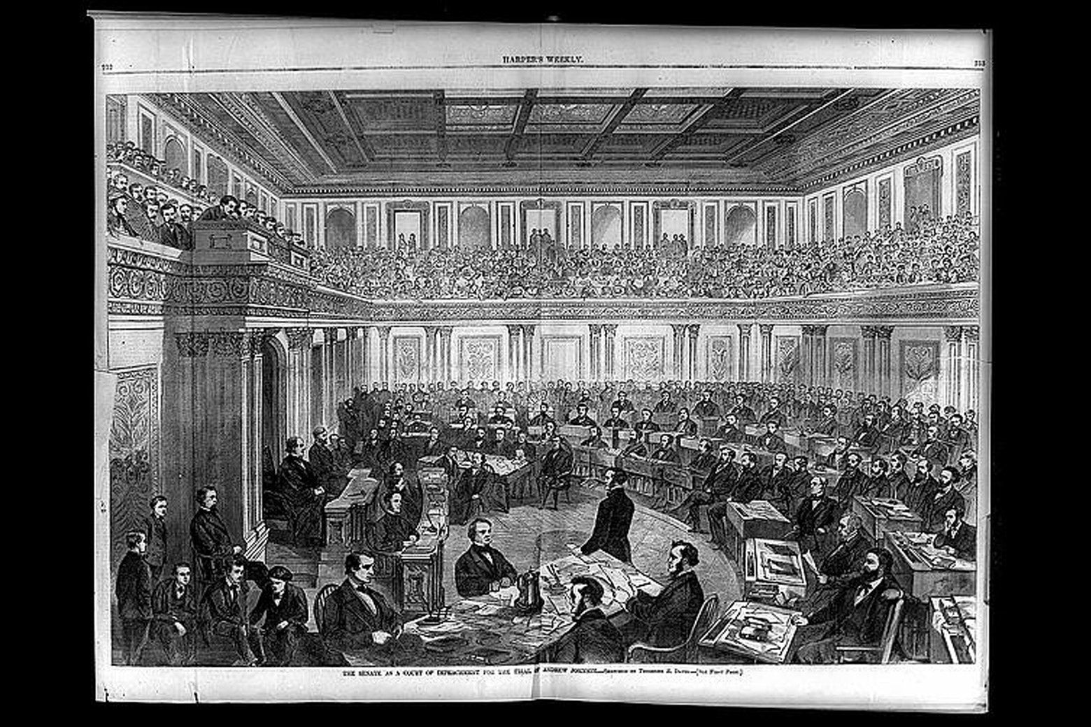 Illustration of Senate as a court of impeachment for the trial of Andrew Johnson.
