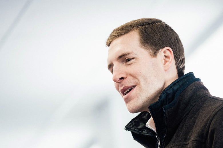 Conor Lamb, Democratic congressional candidate for Pennsylvania's 18th district, speaks at a campaign rally with United Mine Workers of America at the Greene County Fairgrounds on Sunday in Waynesburg, Pennsylvania.