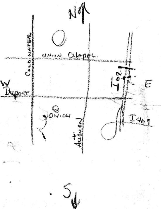 A minimal, hand-drawn map of streets in Fort Wayne.