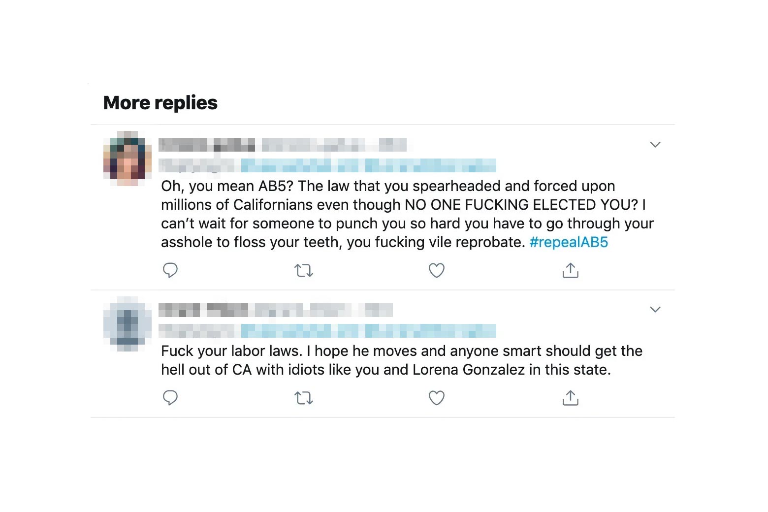 A tweet wishing that someone would punch Dubal.