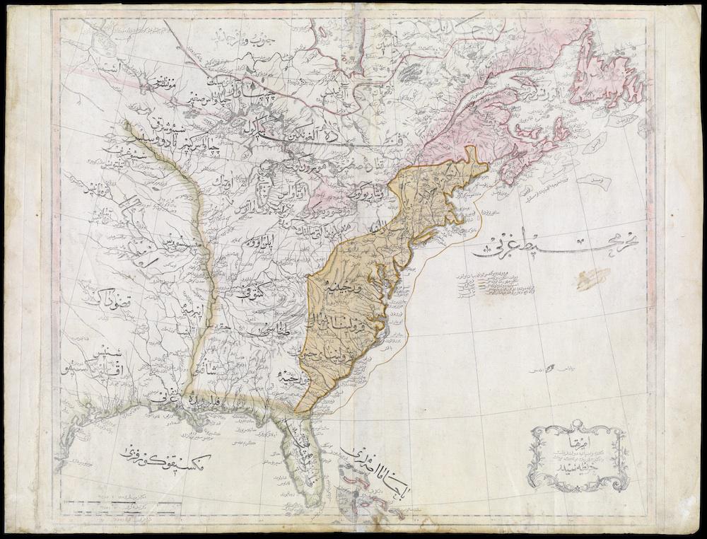 [Map of the United States, title in Ottoman Turkish]